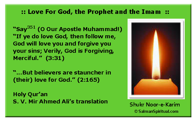 Love For God, the Prophet and the Imam